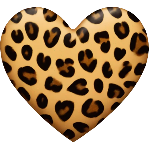 Leopard print heart  emoji