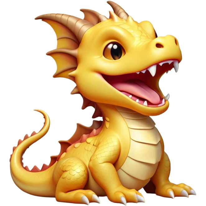Cinematic Cute Yawning Dragon Portrait Emoji, Head tilted slightly with a dramatic, wide-open yawn, showcasing a soft, lustrous scaled body with gently drooping fins and half-closed, drowsy eyes, each scale rendered in exquisite detail under natural light; high shine, relaxed yet expressive, styled with a dash of fantastical charm, soft glowing outline, capturing the essence of a sleepy yet affectionate dragon that appears ready to stretch out and rest in its enchanted lair! emoji