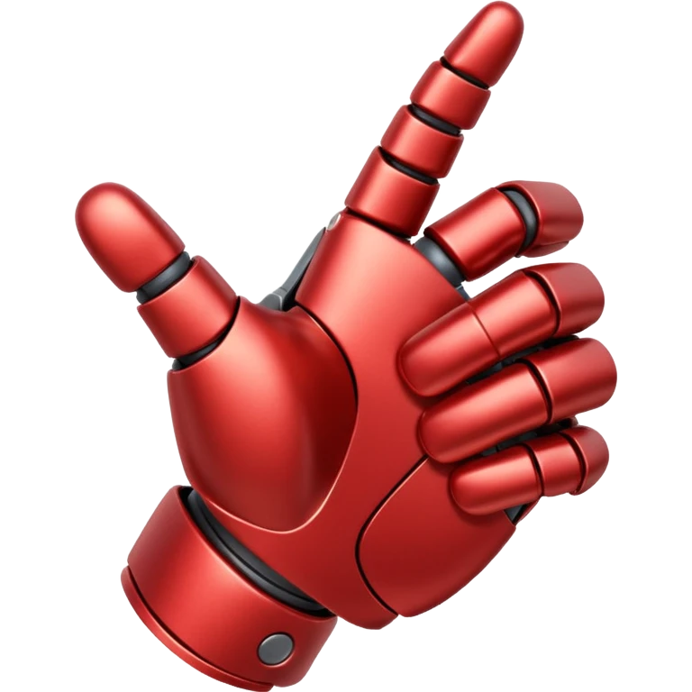 robot hand closed fist but the thumb is up and make the color of the robot  in the shade red emoji