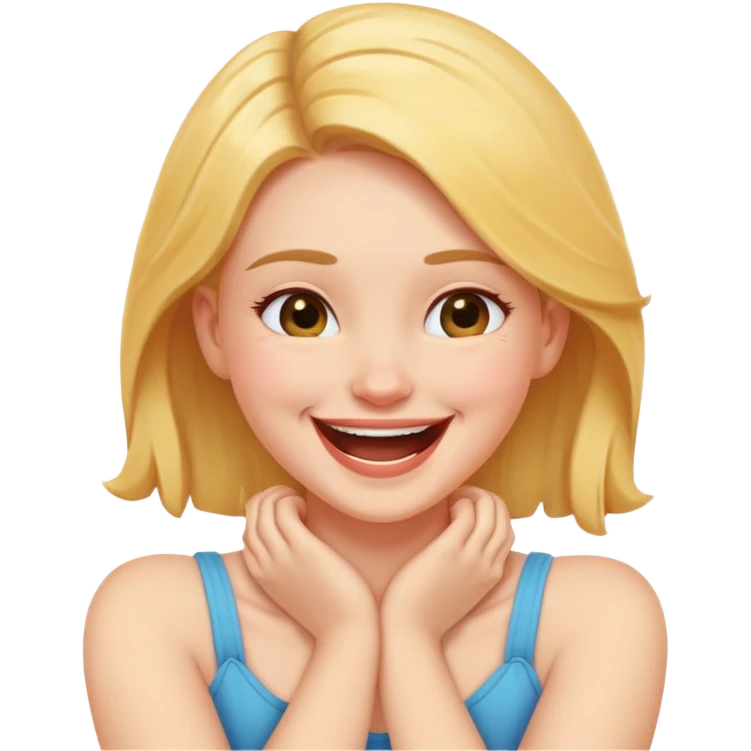 arms crossed holding neck laughing girl emoji