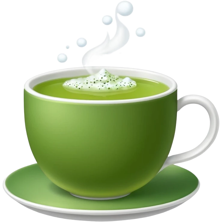 christmas green tea with snow emoji