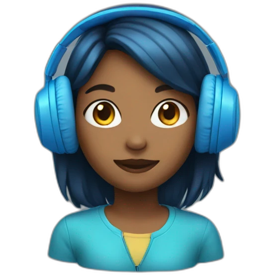 girl with blue headphones emoji