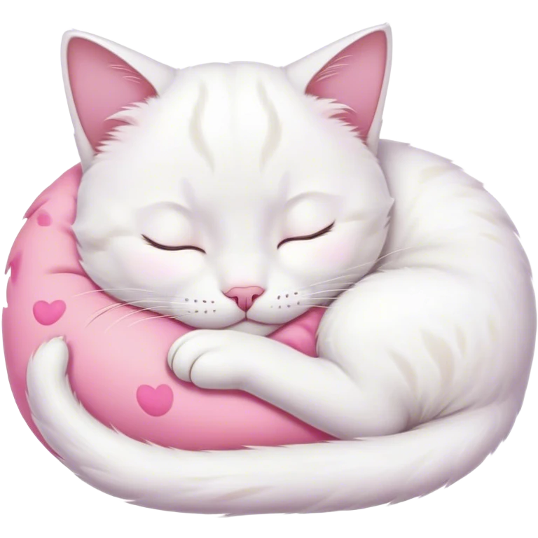 white cat sleeping emoji
