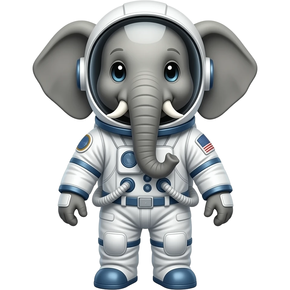 Un elefante astronauta emoji