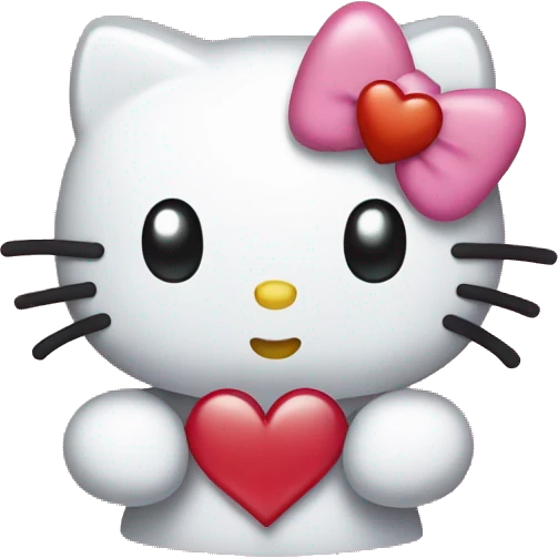 Hello kitty saying I love you  emoji