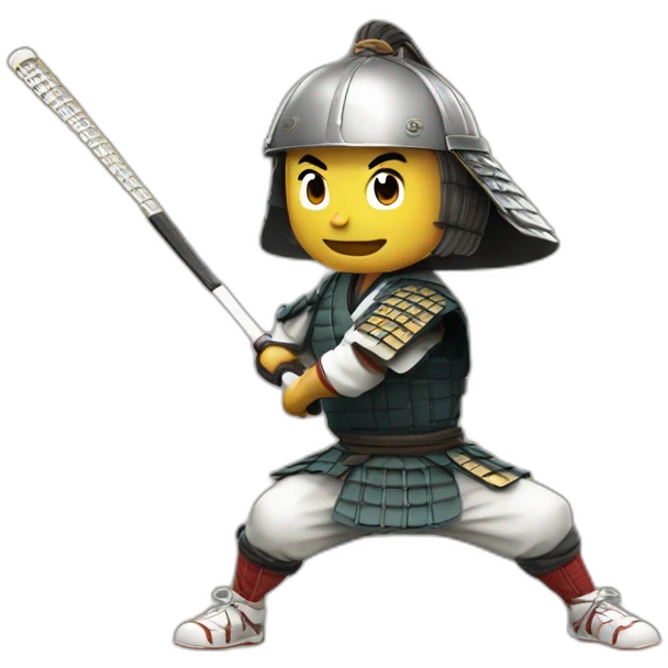 Samurai playing tennis in 1235 year emoji
