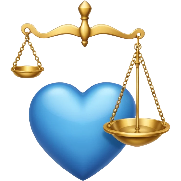 Blue heart with scales of justice emoji