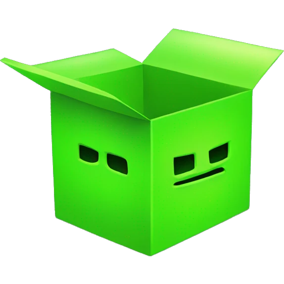 open box neon green emoji