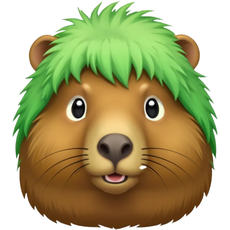 Capybara with green head hair emoji