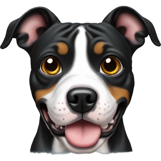 staffordshire bull terrier black surprised emoji