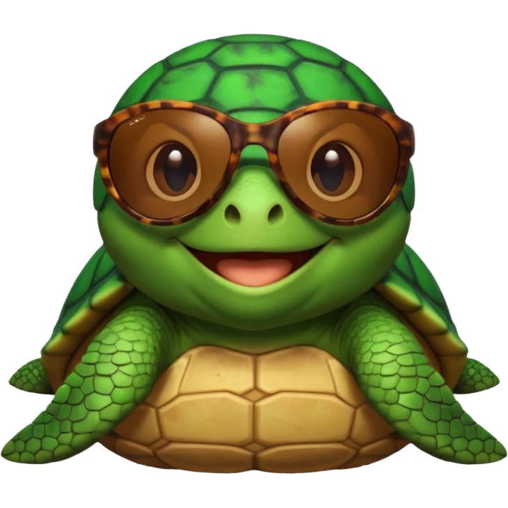 A turtle wearing sunglasses emoji