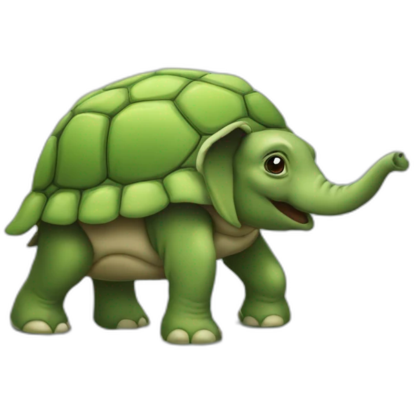 tortue sur un éléphant emoji
