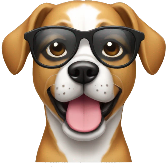 Perro con gafas emoji