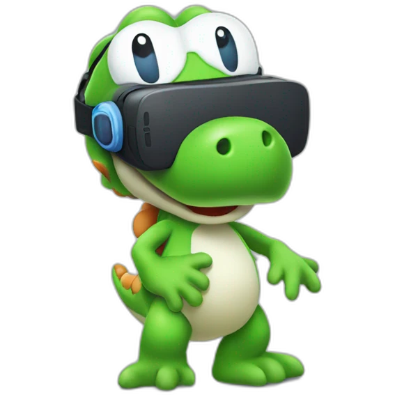 Yoshi wearing VR  emoji