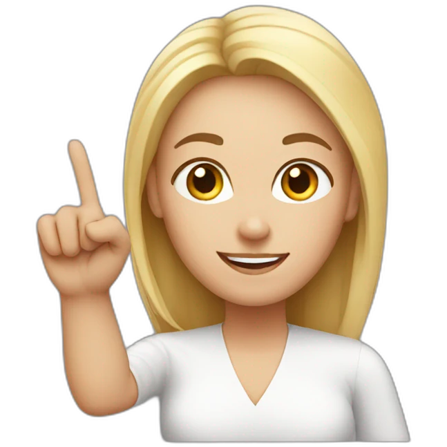 white woman up one finger emoji