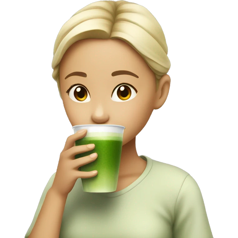 Girl, Drinking, Matcha emoji