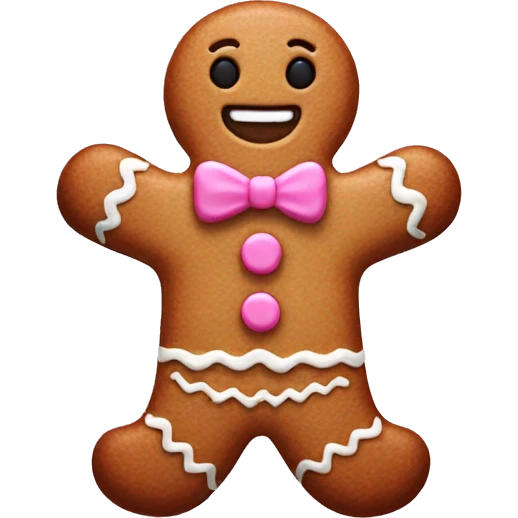 Pink gingerbread man emoji