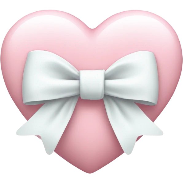 Pastel pink heart with white bow emoji