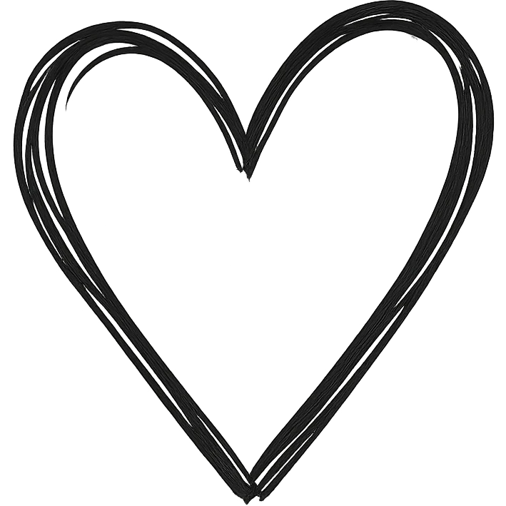 hand drawn icon of a heart with pink lines emoji