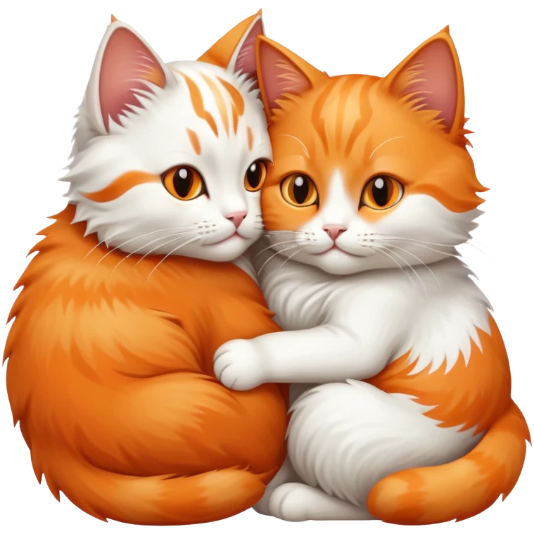two cats hugging emoji