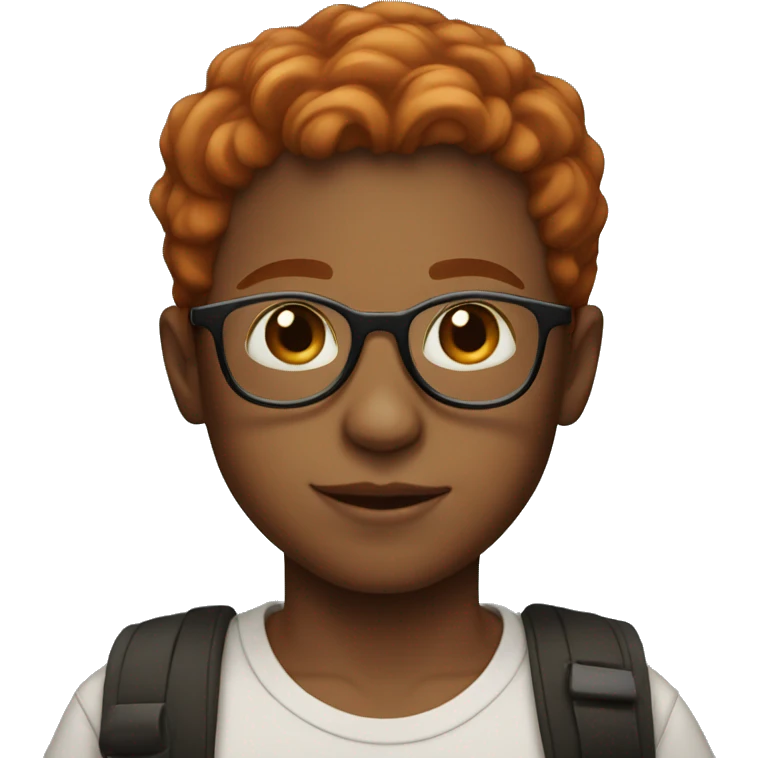 Young boy, light skin, short red hair, big round glasses emoji