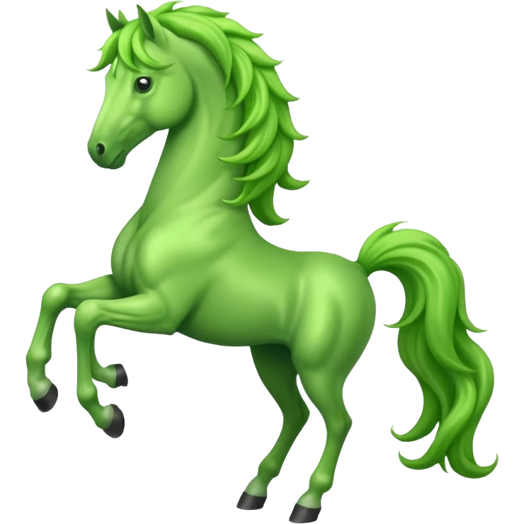 Green horse standing up with two feets  emoji