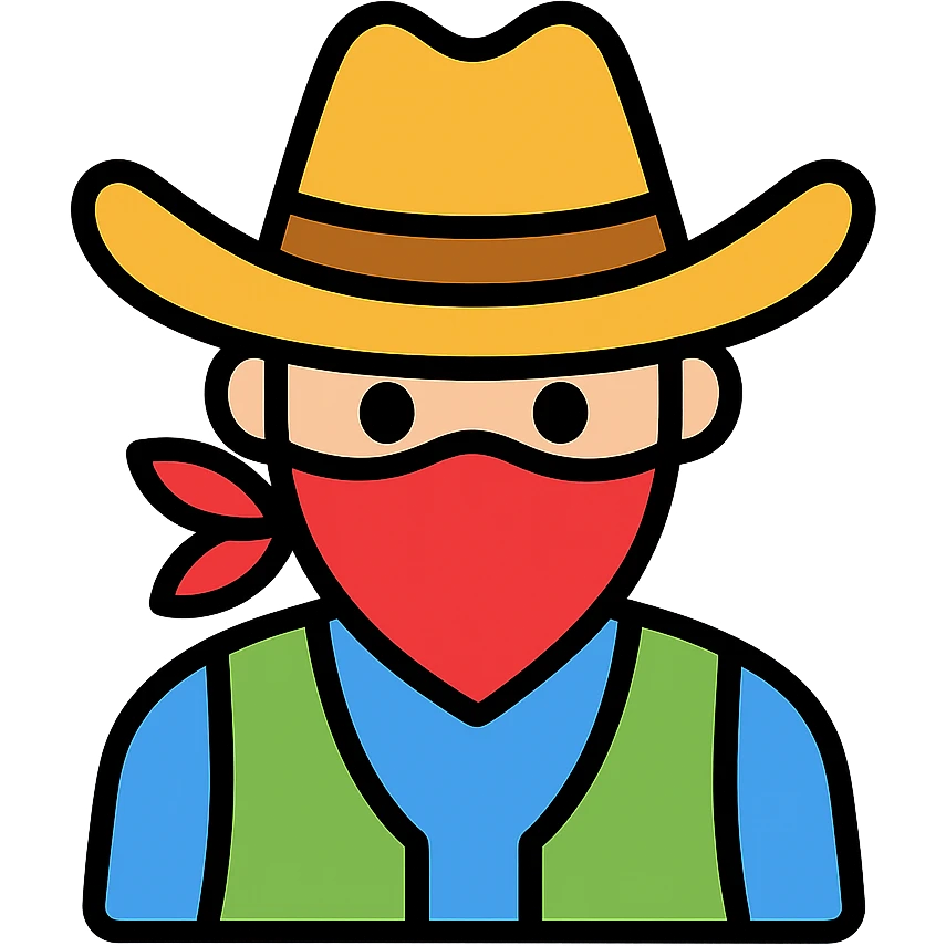 color outline icon of an outlaw emoji