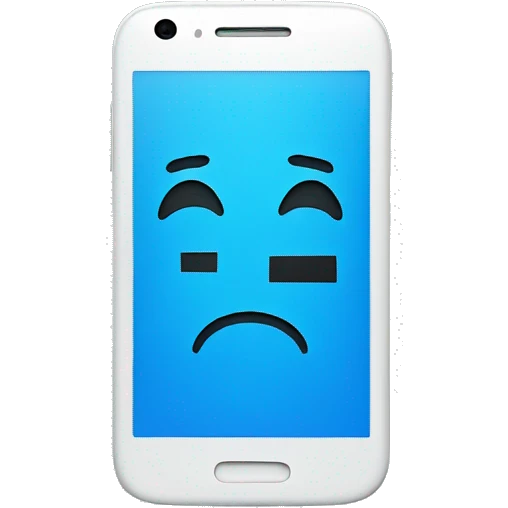 Smartphone with blue screen emoji