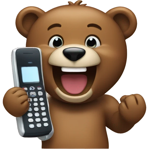 Bear with a phone laughing  emoji
