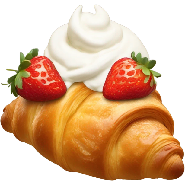 croissant with strawberries and cream emoji