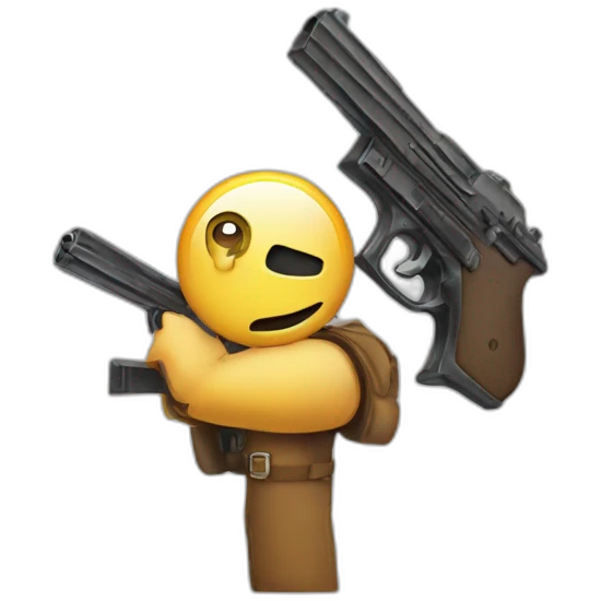 a clock holding a gun emoji