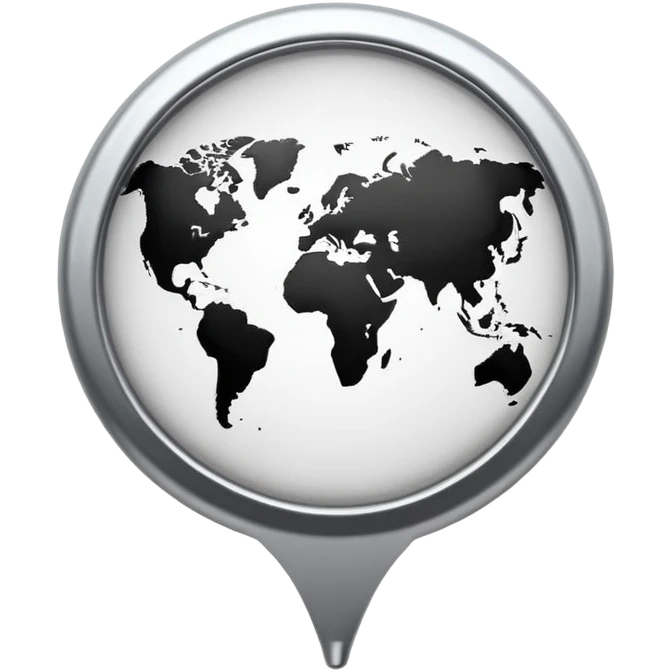 Black and white map push pin  emoji