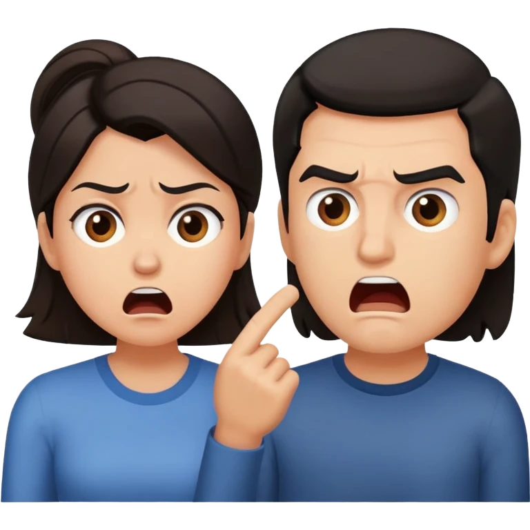 couple having communication problems arguing emoji