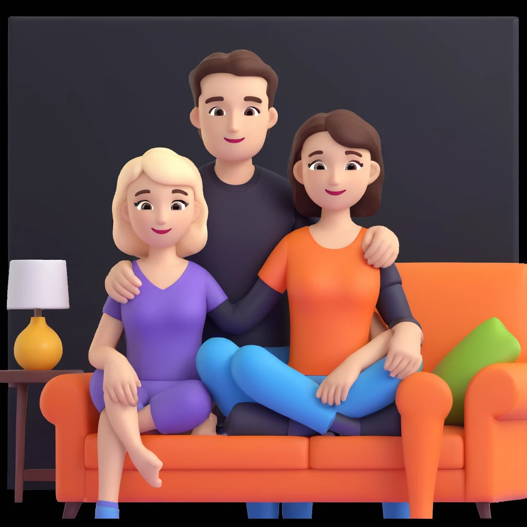  couple posing, close up pose, living room background emoji