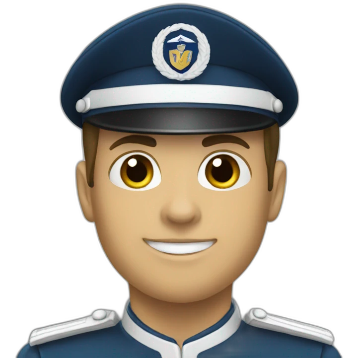 cadet with a blue flag emoji