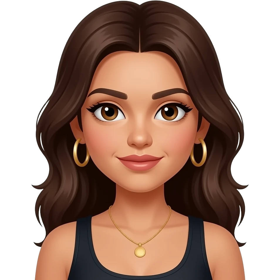 Brown hair baddie girl latina emoji