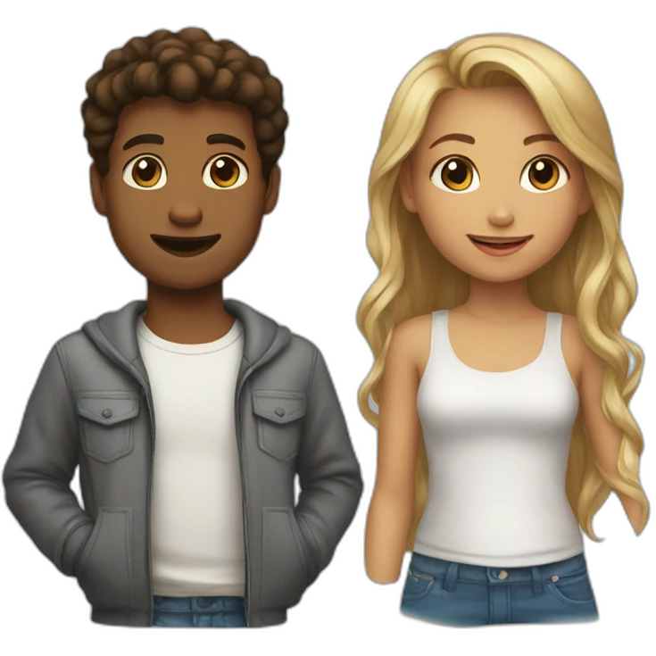 A girl ans à boy 😏 emoji