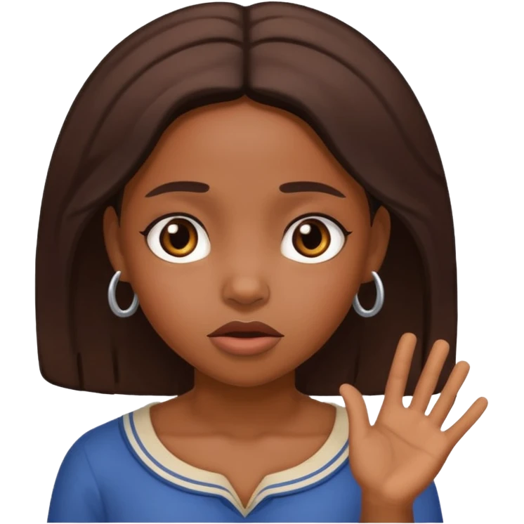 African American girl pleading face emoji
