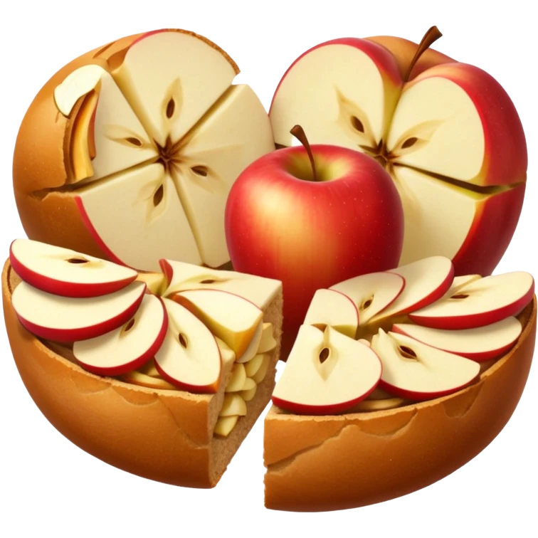bread with apple slices inside  emoji