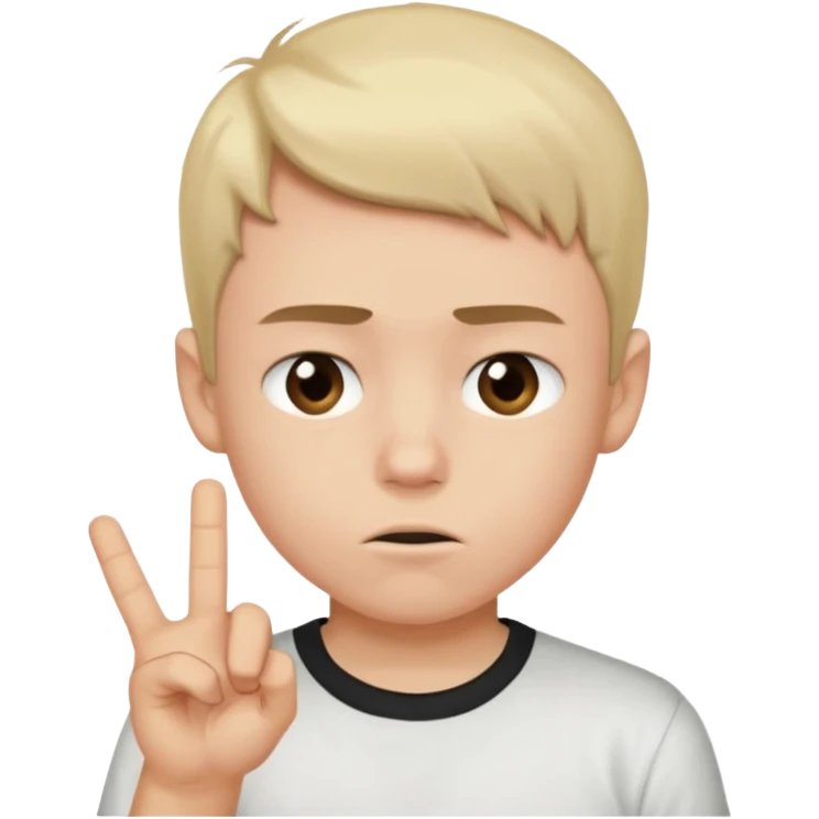 Boy wearing a shirt that says fuck you emoji