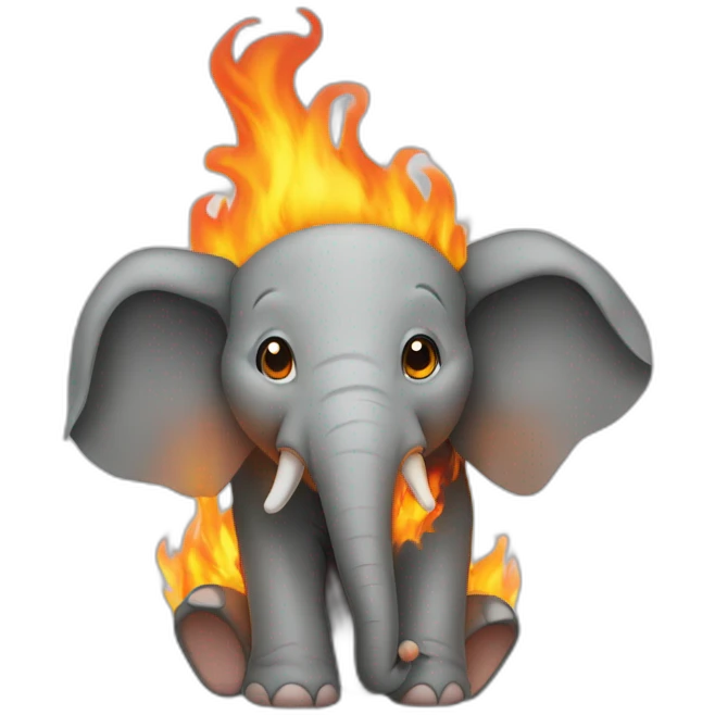 Éléphant on Fire emoji