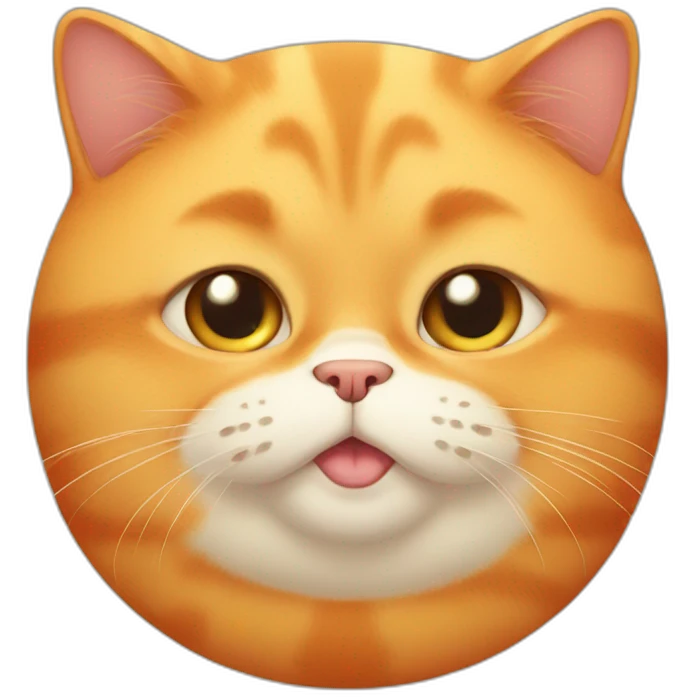 Orange fat cat really fat obese emoji