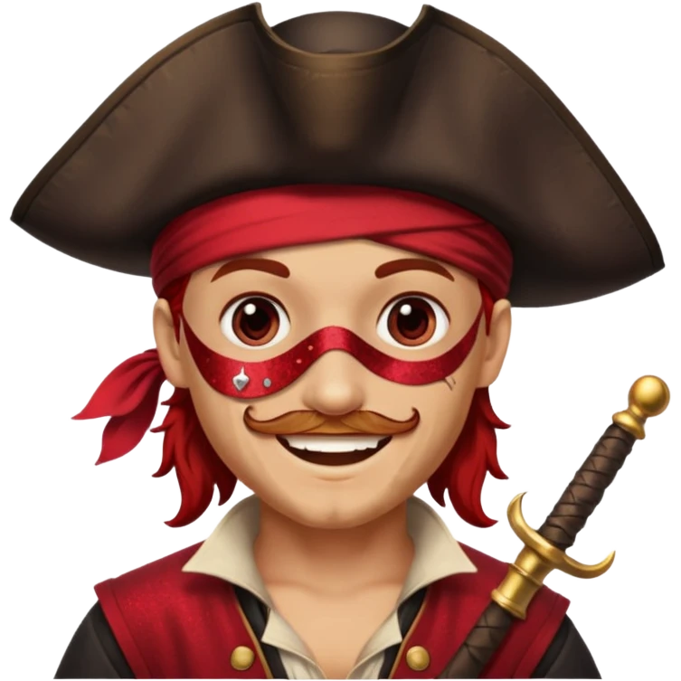 red glitter pirate emoji