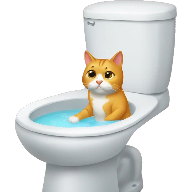 cat thinking in the bathroom emoji