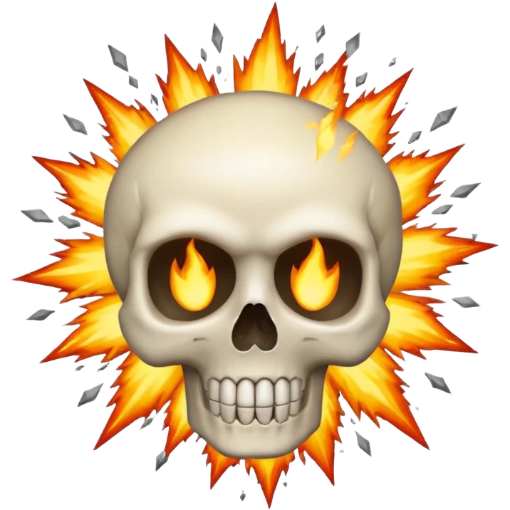 skull with explosion bursting from it emoji style emoji