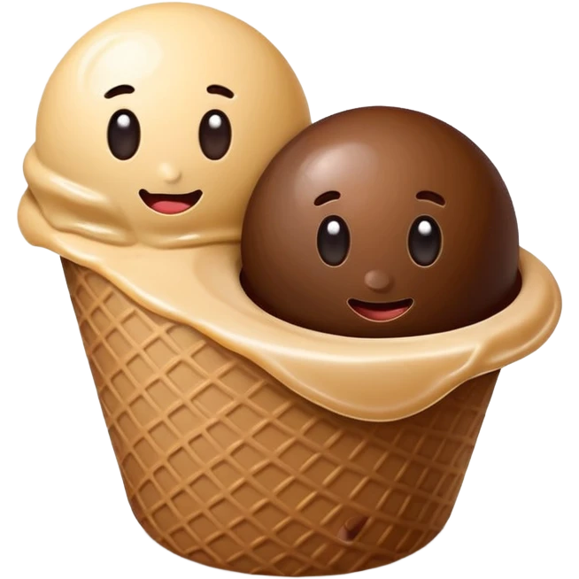 bolitas de helado de cafe con semilla de cafe minimalista  emoji