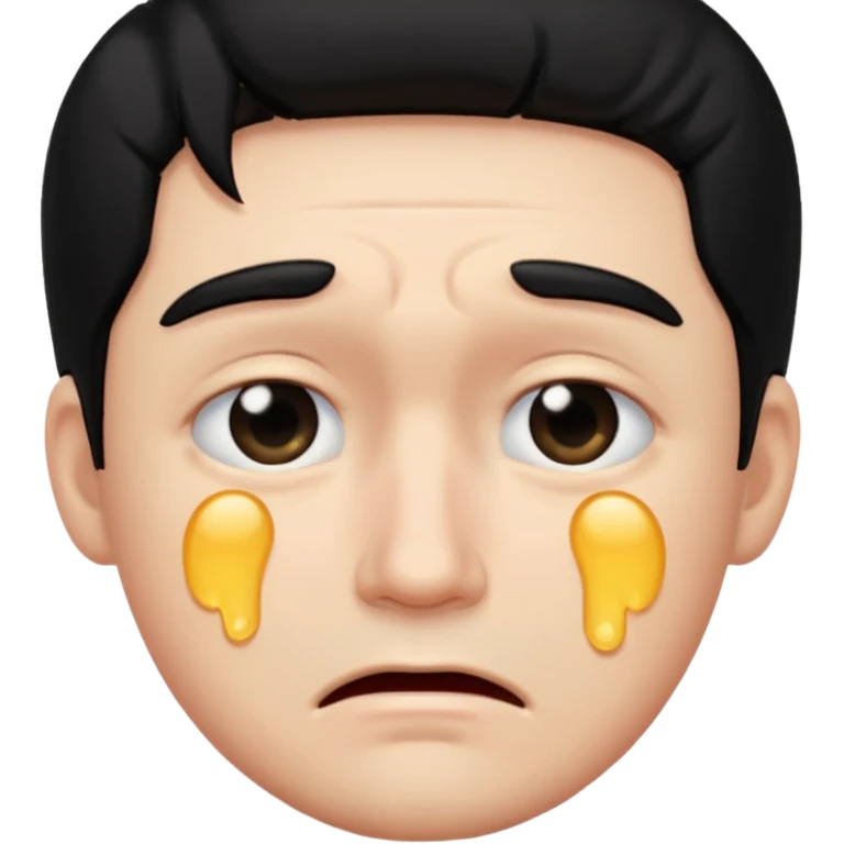man crying with black hair emoji