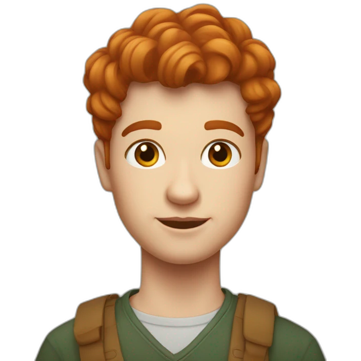 Une rousse avec un carré bouclé emoji