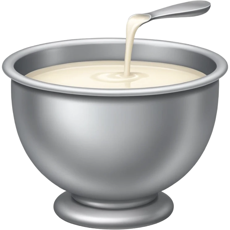 Sliver slave bowl emoji with only milk in it emoji