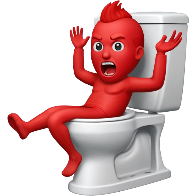 Red man screaming Skibidi Toilet emoji